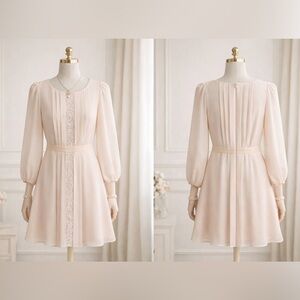 Jessica Simpson Soft Pink Chiffon Dress with Lace Panel